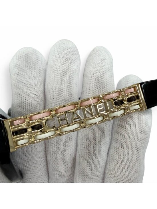 Chanel Cat Eye Side Logo Sunglasses Black Gold Demo Lens Eyewear main image 4